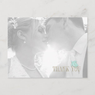 Sea Foam Beach Wedding Thank You ID837 Announcement Postcard