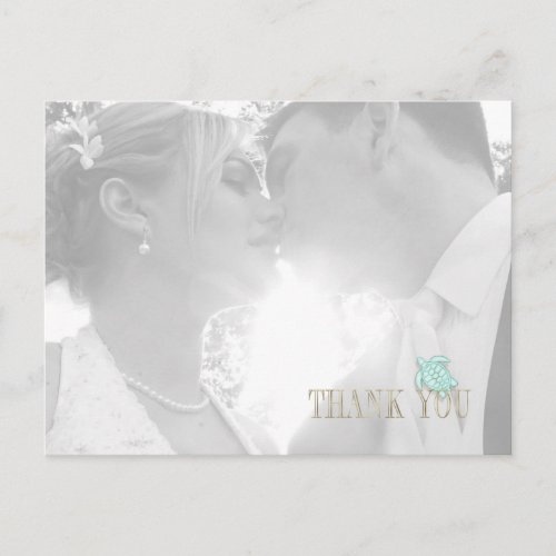 Sea Foam Beach Wedding Thank You ID837 Announcement Postcard