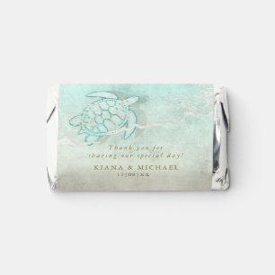 Sea Foam Beach Wedding Thank You ID837 Hershey's Miniatures