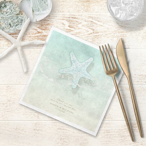 Sea Foam Beach Wedding Thank You V2 ID837 Napkins