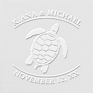 Sea Foam Beach Wedding Turtle ID837 Embosser