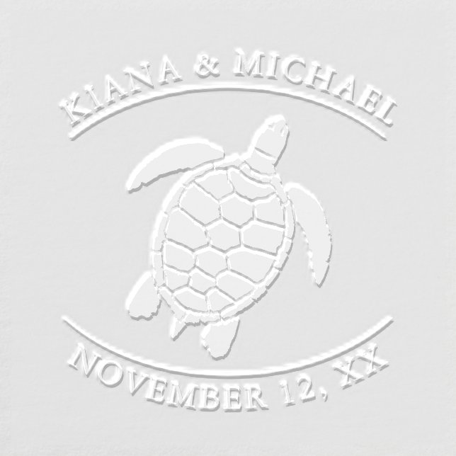 Sea Foam Beach Wedding Turtle ID837 Embosser (Design)
