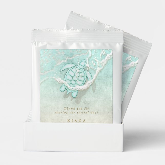 Sea Foam Beach Wedding Turtle Thank You ID837 Margarita Drink Mix (Pair)
