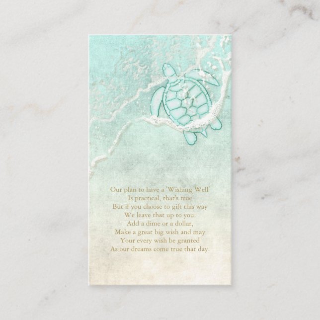 Sea Foam Beach Wedding Wishing Well V1 ID837 Enclosure Card (Front)