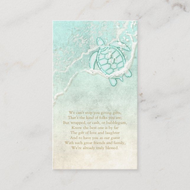 Sea Foam Beach Wedding Wishing Well V3 ID837 Enclosure Card (Front)