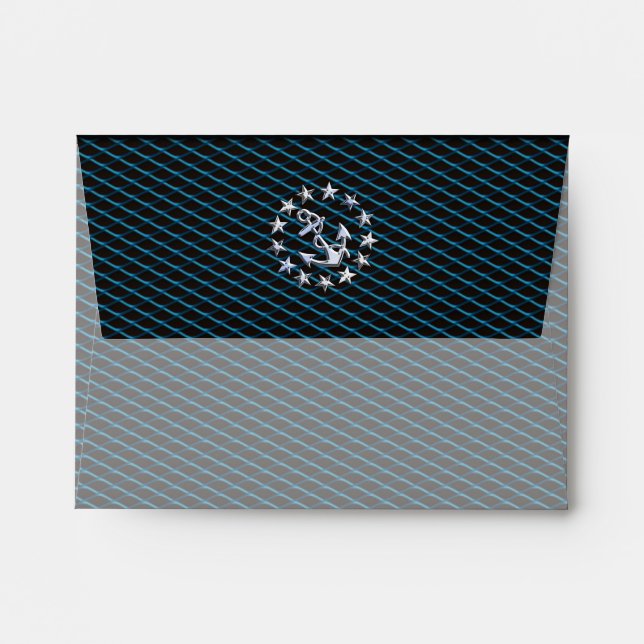 Sea Foam Chrome Yacht Flag Automotive Grille Print Envelope (Back (Top Flap))