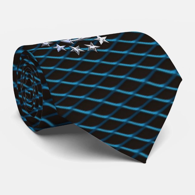 Sea Foam Chrome Yacht Flag Automotive Grille Print Neck Tie (Rolled)