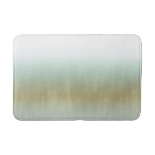 Sea Foam Gold White Elegant Beach Modern Coastal Bath Mat