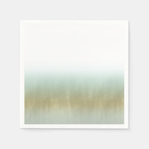 Sea Foam Gold White Elegant Beach Modern Wedding Napkins