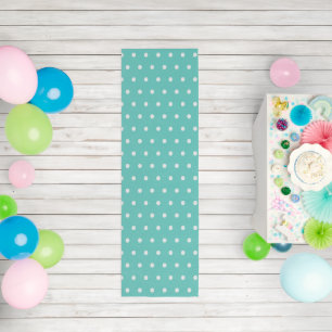 Sea Foam Green and White Polka Dots Outdoor Rug