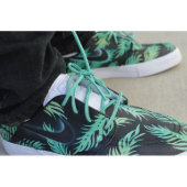 Sea Foam Green & Gold Tropical Floral Nike SB (Close Up)