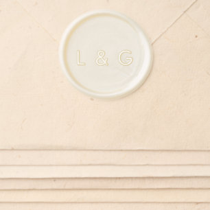 Sea Foam Green Wax Seal Modern Monogram Sticker