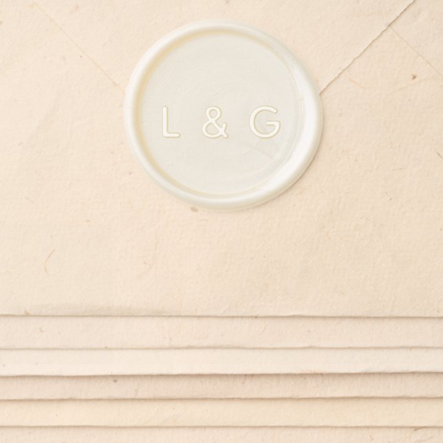 Sea Foam Green Wax Seal Modern Monogram Sticker (Front)