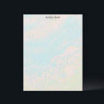 Sea Foam Letterhead<br><div class="desc">Blue and very pale green serve as a background for off-white clouds resembling foam on seawater on this beautiful,  marbled letterhead stationery.</div>