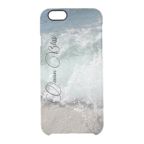 Sea Foam Ocean Bliss Personalized Clear iPhone 66S Case