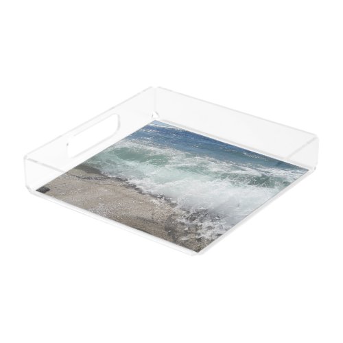 Sea Foam Ocean Waves   Acrylic Tray