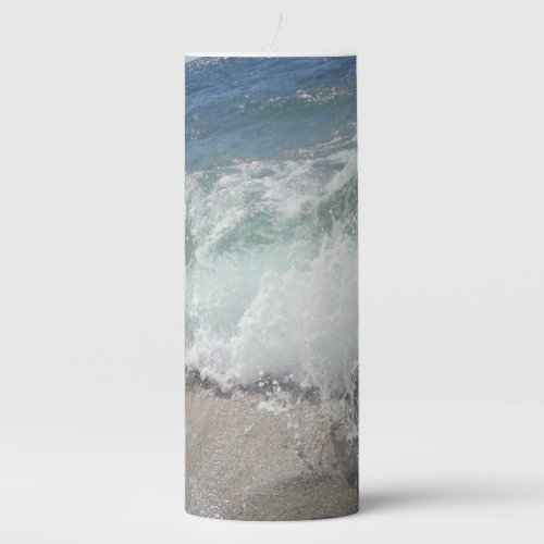 Sea Foam Ocean Waves   Pillar Candle