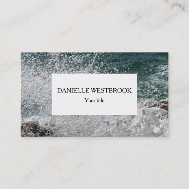 Sea Foam Photo Business Card (Front)