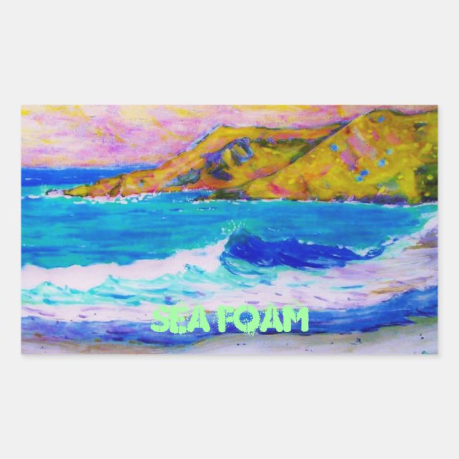 sea foam rectangular sticker (Front)