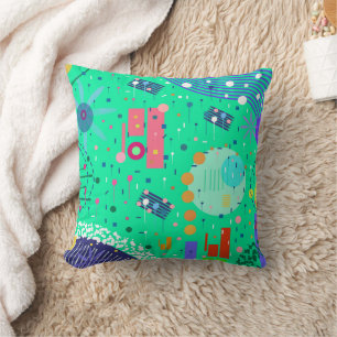 Sea Foam Summer: Abstract Art Throw Pillow