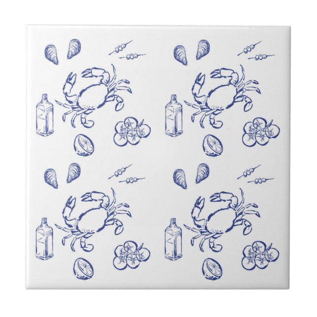 Sea Food Minimalism Ceramic Tile (Front)