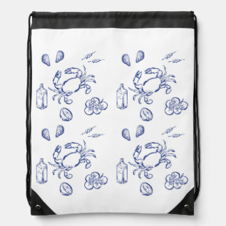 Sea Food Minimalism Drawstring Bag