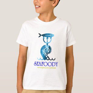 Sea Foody Seafood Restaurant Logo T-Shirt