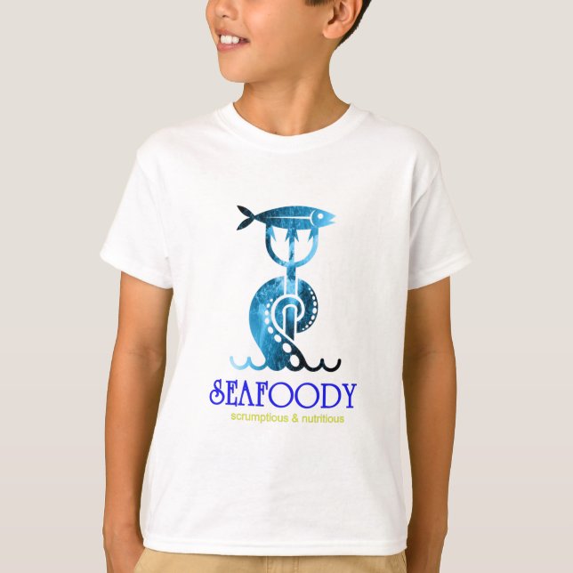Sea Foody Seafood Restaurant Logo T-Shirt  (Front)
