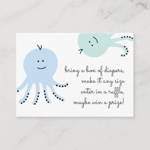 Sea Friends Baby Shower Diaper Raffle Enclosure Card