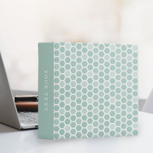 Sea Geometric Hexagon Pattern 3 Ring Binder