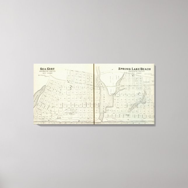 Sea Girt and Spring Lake Beach, Monmouth County Canvas Print (Front)