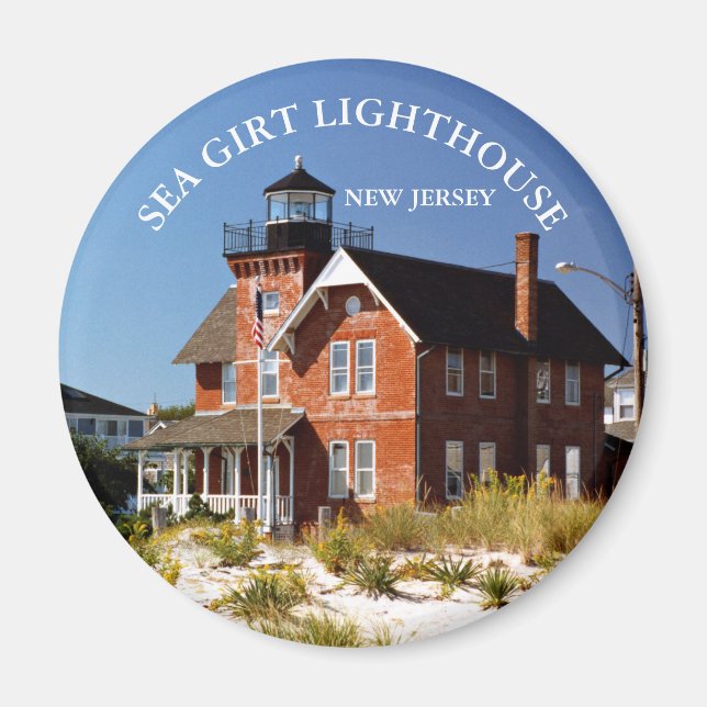 Sea Girt Lighthouse, New Jersey Round Magnet (Front)