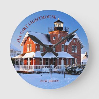 Sea Girt Lighthouse, New Jersey Round Wall Clock