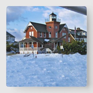 Sea Girt Lighthouse, New Jersey Square Wall Clock