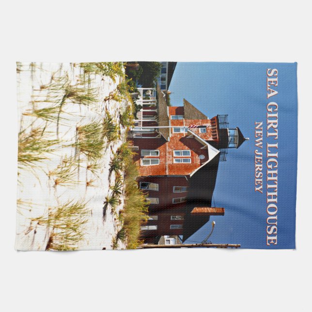 Sea Girt Lighthouse, New Jersey Tea Towel (Horizontal)