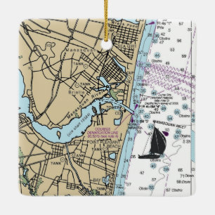 Sea Girt NJ Chart Ceramic Ornament