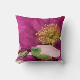 Sea glass and beach rose - pillow