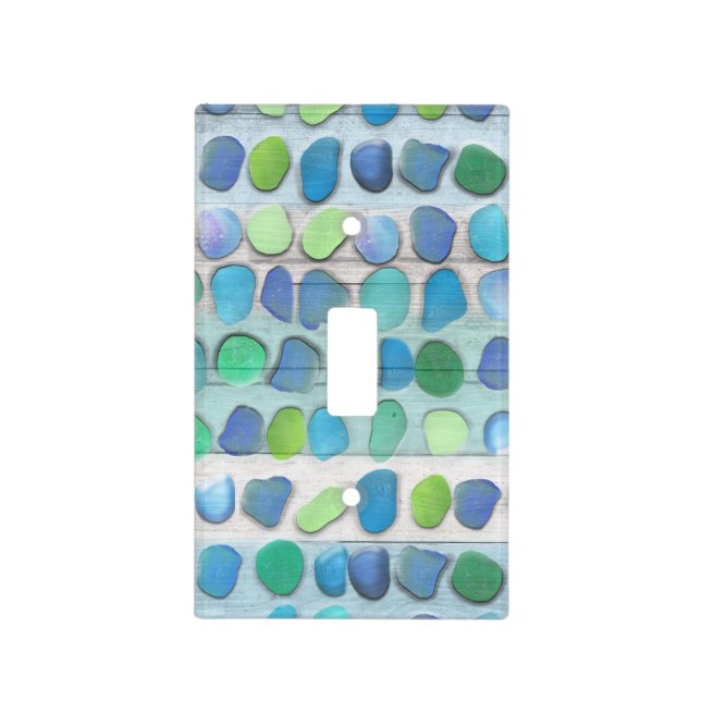 Sea Glass and Driftwood Look Light Switch Cover (Front)