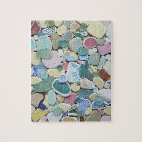 Sea glass and pottery pastels photo jigsaw puzzle