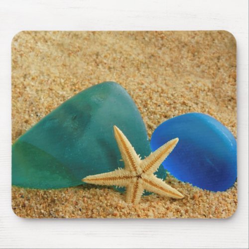 Sea Glass And Starfish Mouse Pad