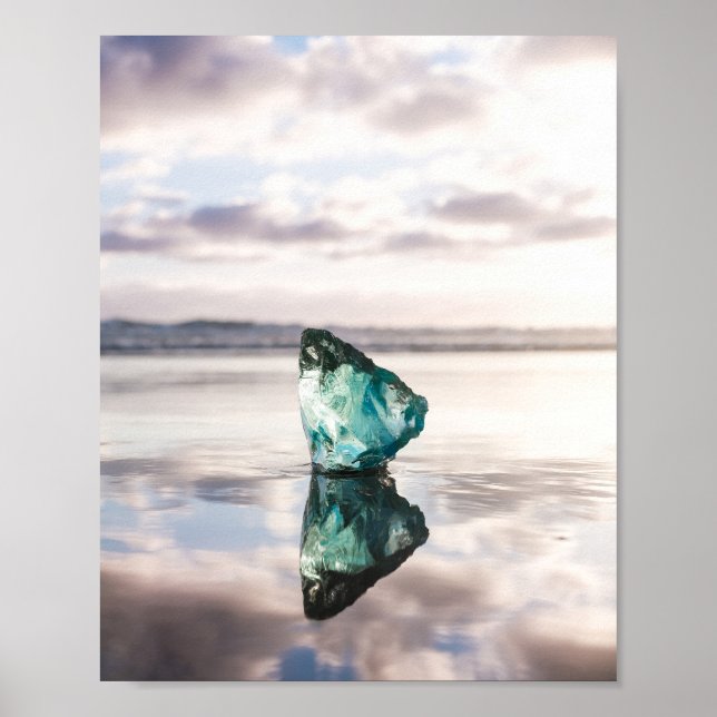 Sea glass at sunset photo print (Front)