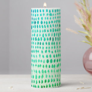 Sea Glass Beach Design Pillar Candle