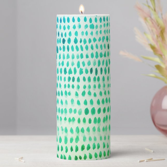 Sea Glass Beach Design Pillar Candle (In Situ)