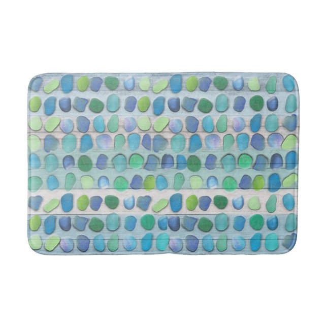 Sea Glass Beach Driftwood Bathroom Mat (Front)