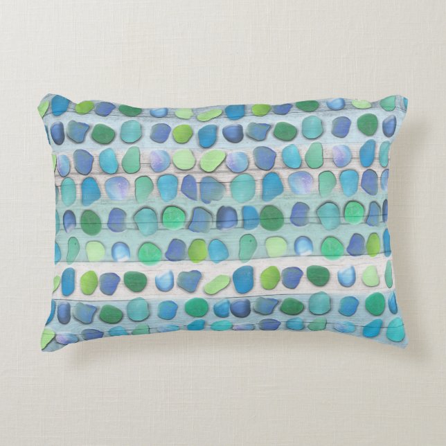 Sea Glass Beach Driftwood Decorative Pillow (Front)