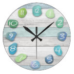 Sea Glass Beach Driftwood Large Clock