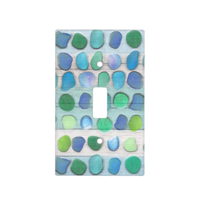 Sea Glass Beach Driftwood Light Switch Cover (Front)