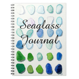 Sea glass, beach glass art Journal notebook