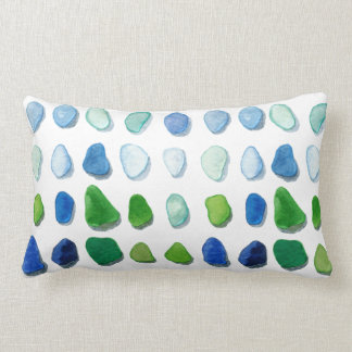 Sea glass, beach glass art lumbar pillow