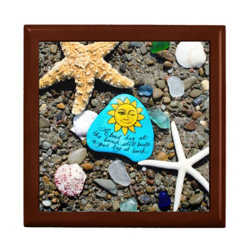 Sea glass beach glass art painting keepsake box